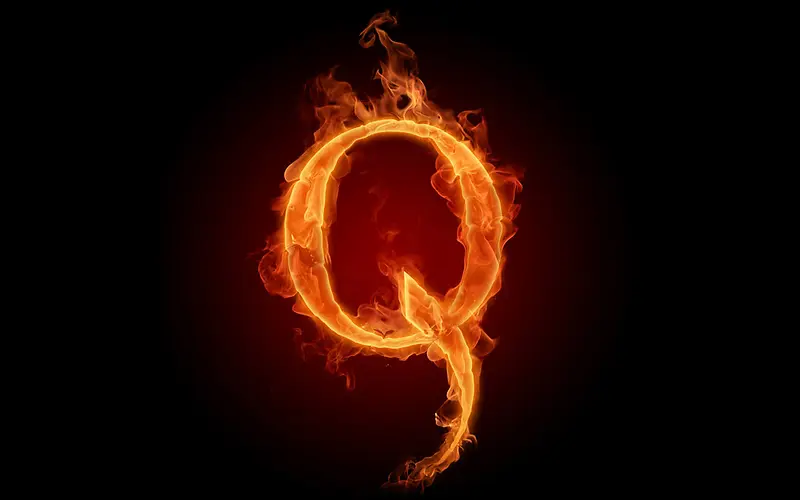 英文字母火焰特效Q