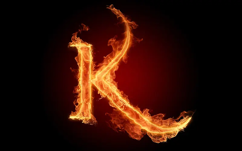 英文字母火焰特效K