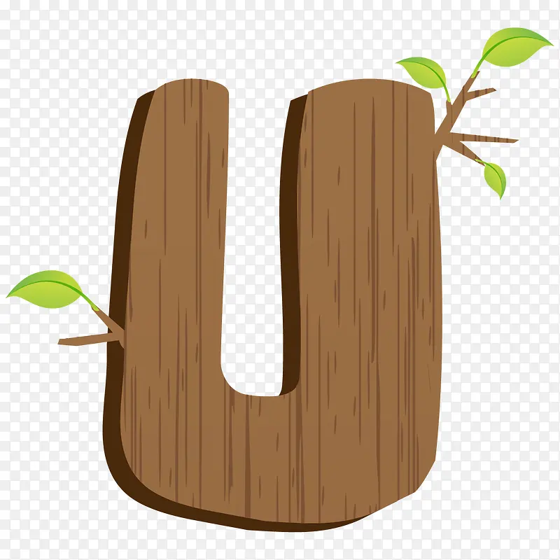 创意木制英文字母U