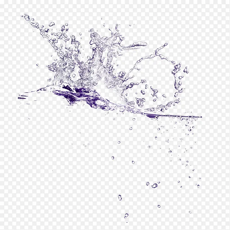 紫色的飞溅水花效果