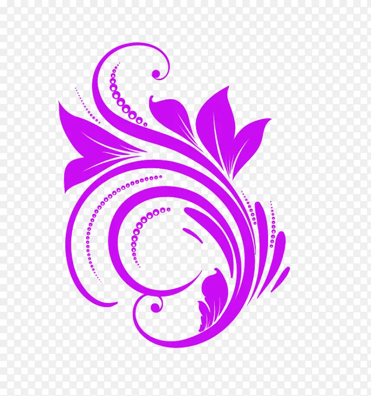梦幻紫色花纹花枝装饰