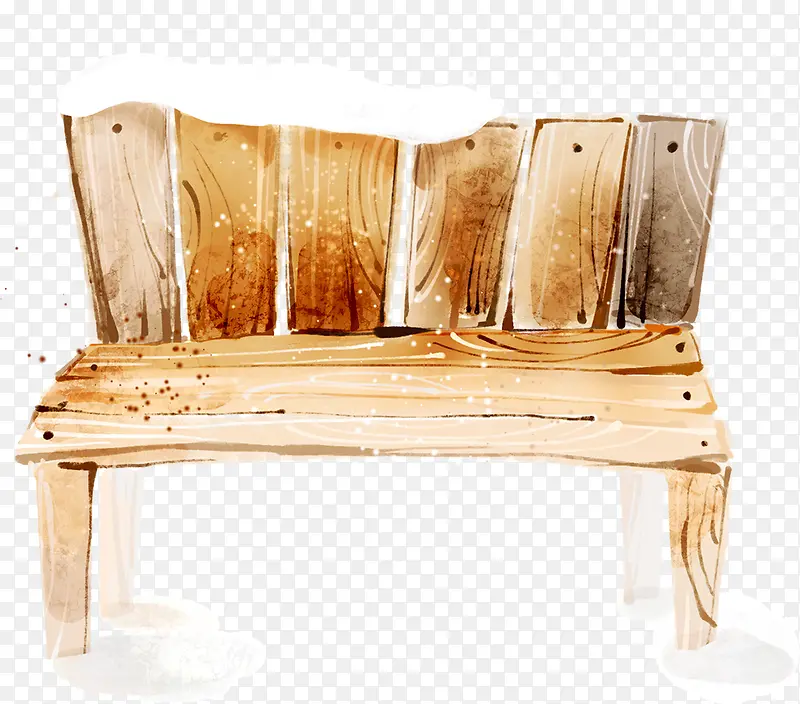 手绘木纹环保长椅设计