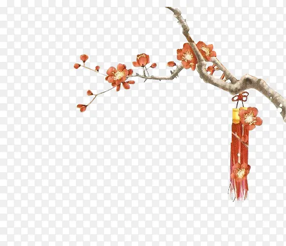 手绘桃花中国风装饰