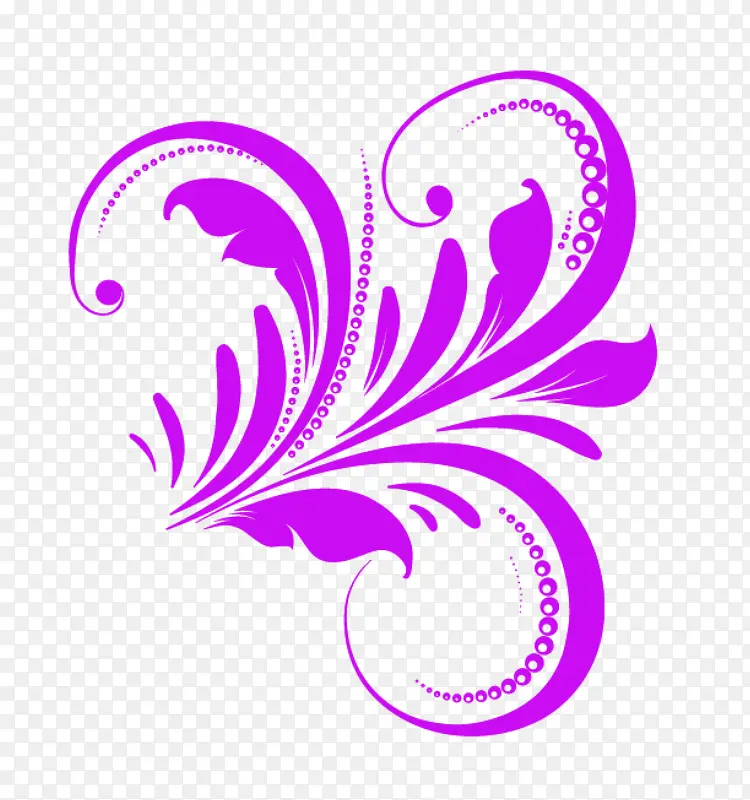 梦幻紫色花枝花纹装饰