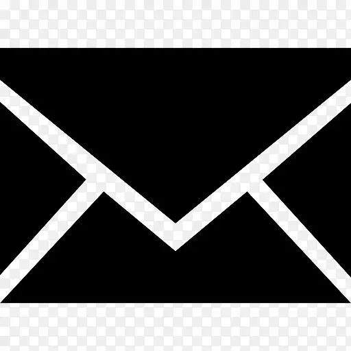 电子邮件的新象征黑色的背闭包络界面图标