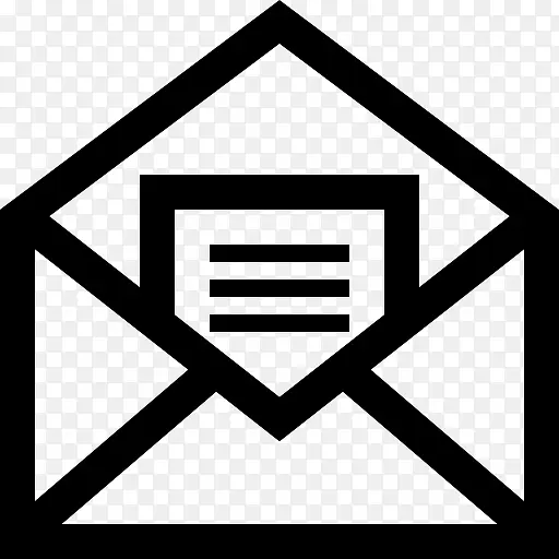 打开邮件标志信封和一封信里面图标