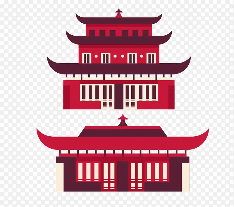 中国古建筑岳阳楼和清代建筑