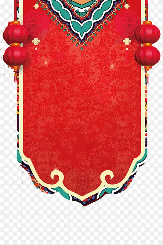 中国风红色背景装饰春节电商设计元素
