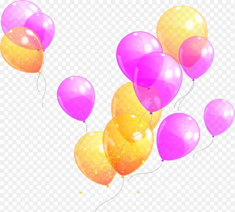 粉黄色手绘气球海报