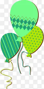 绿色气球卡通海报