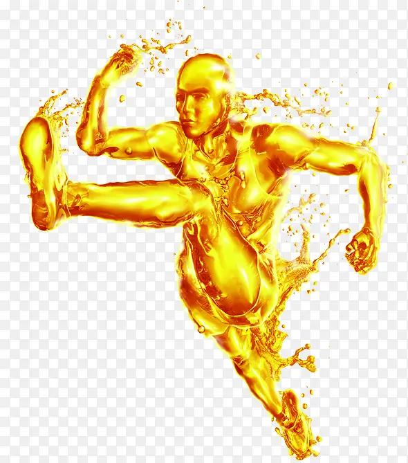 金色跑步铜人图片