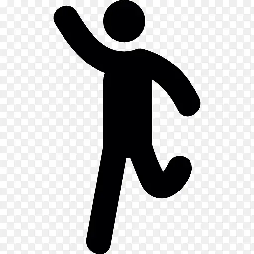 跑步的人举起手臂图标