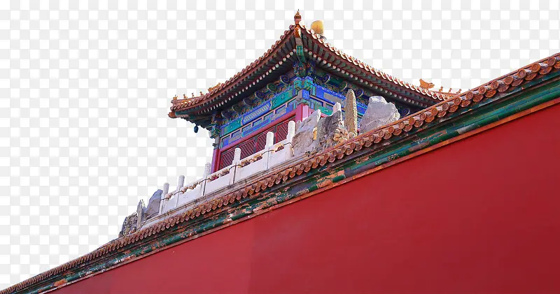 北京古建筑宫墙角楼PNG图片