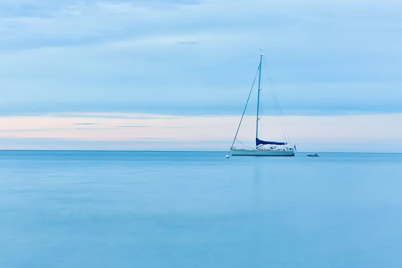 蓝色简约大海风景