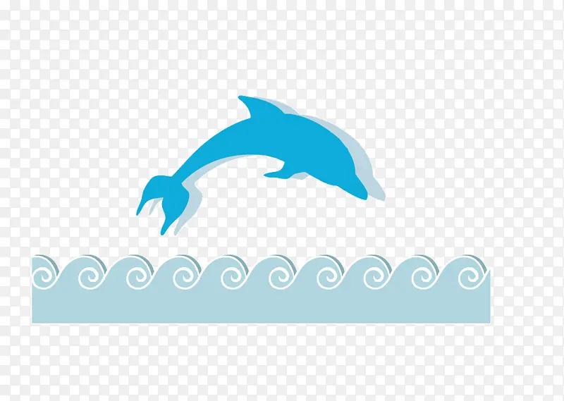 卡通大海的海豚