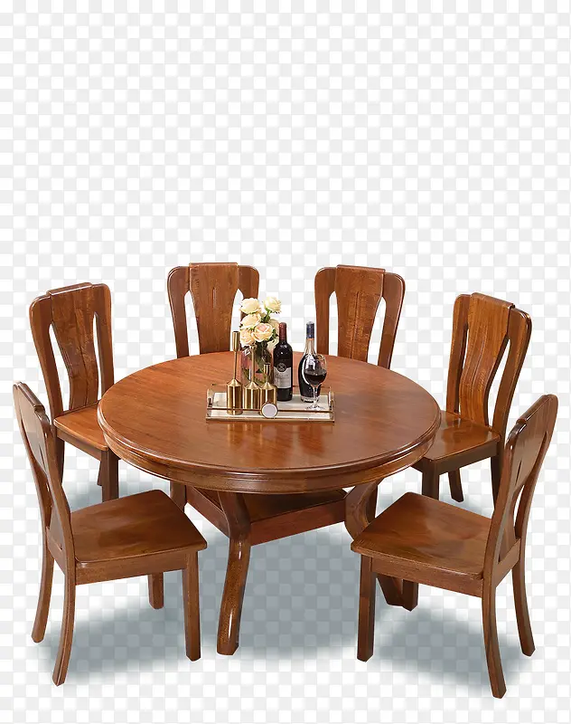 胡桃木色餐桌