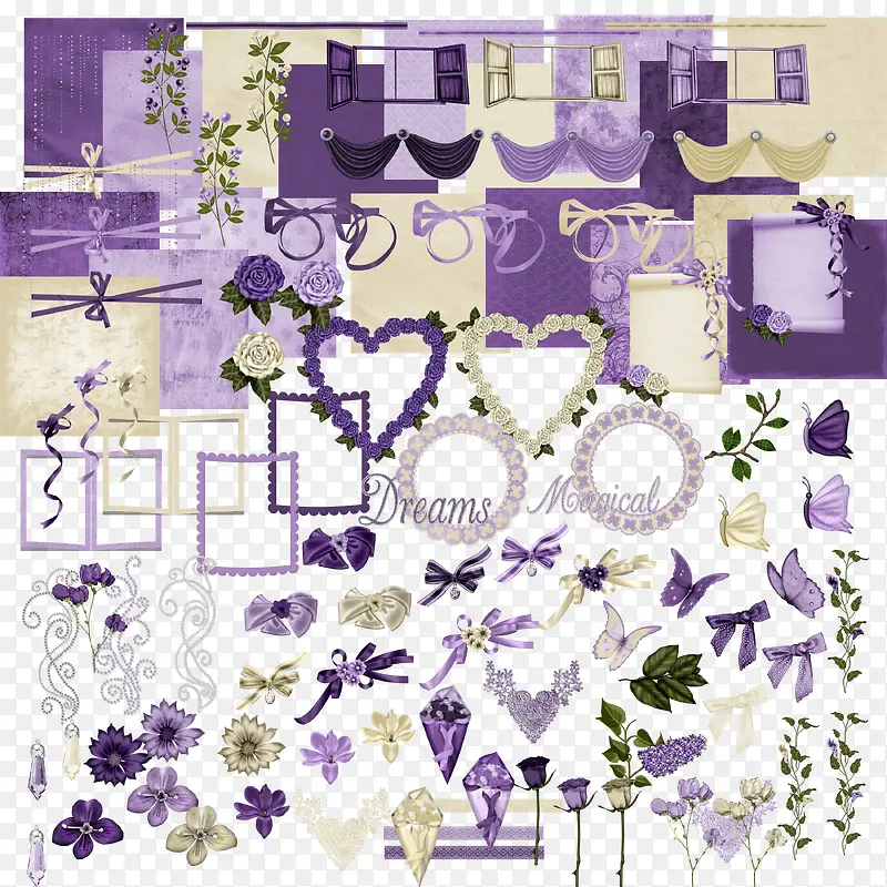 紫色花浪漫紫色装饰立体花