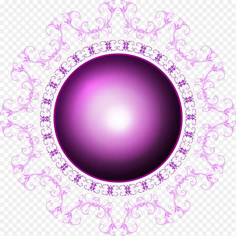 矢量手绘紫色花纹