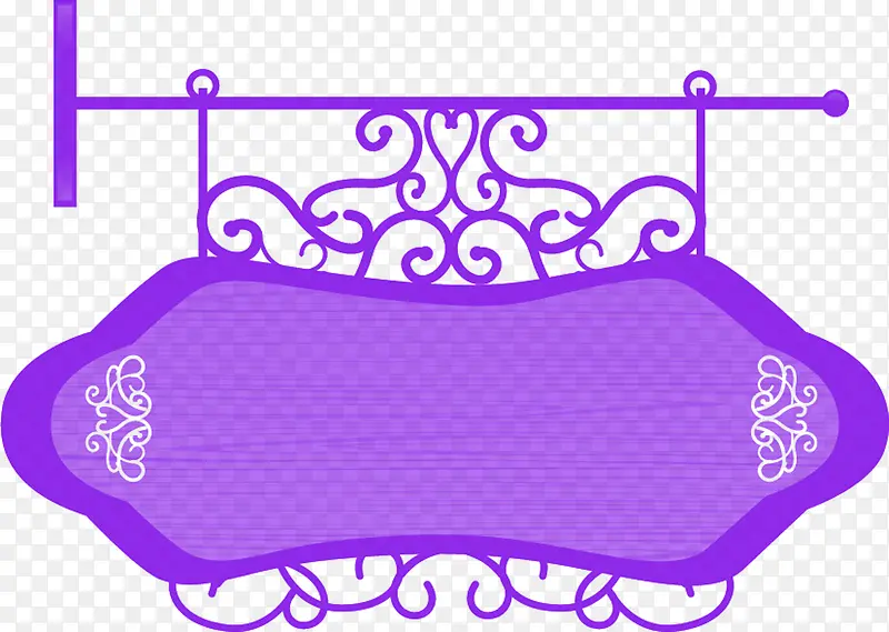 紫色手绘花纹展板