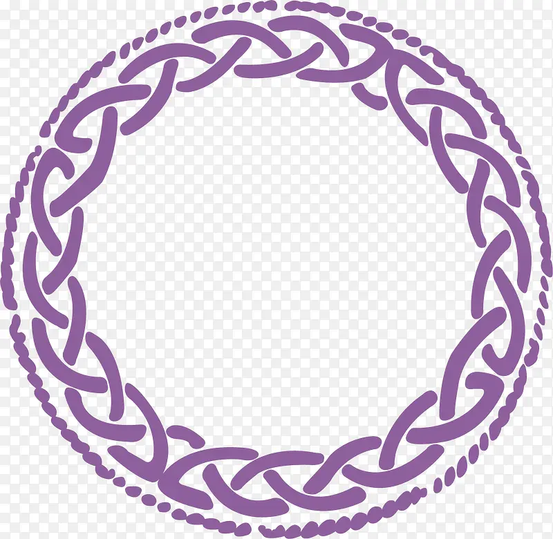 矢量手绘紫色圆环