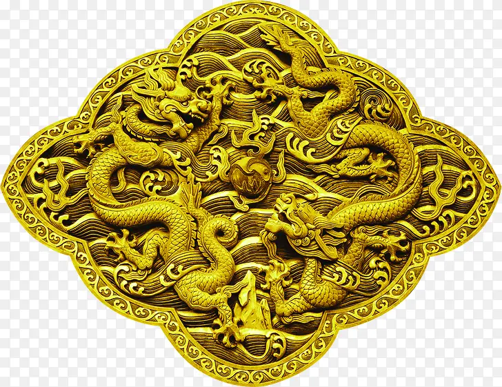 金色龙纹中国风装饰