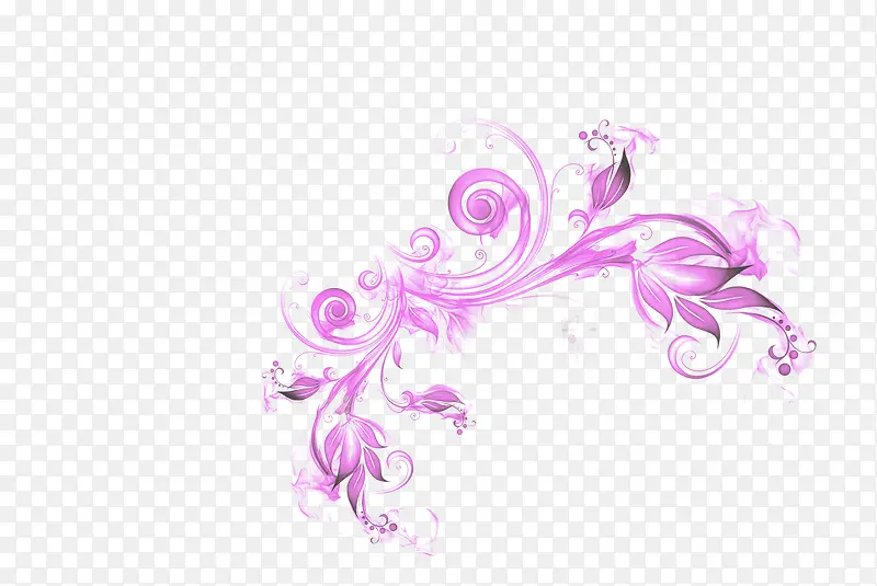 紫色手绘精美花纹设计