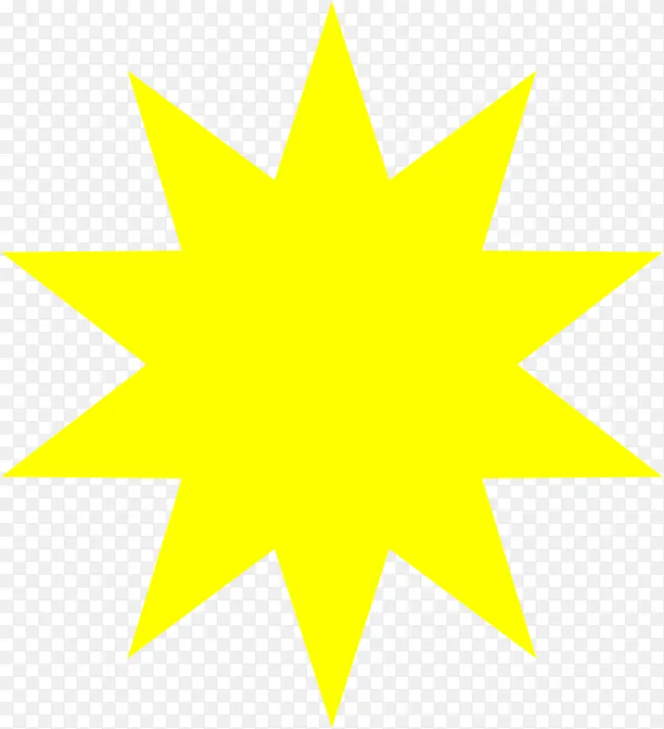 黄色锯齿星光装饰
