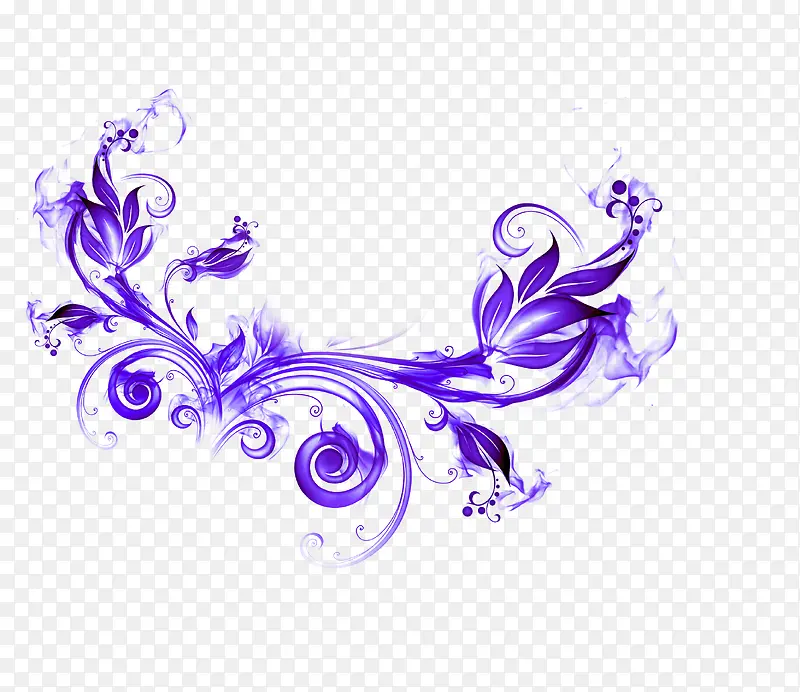 手绘紫色创意花纹设计