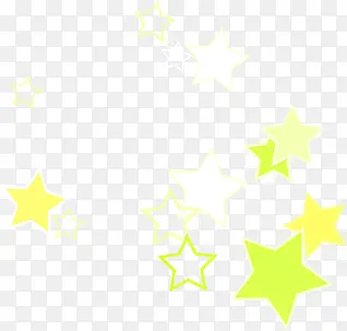 白色黄色绿色星星飞舞