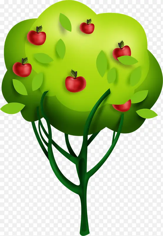 卡通苹果树