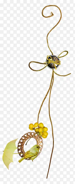 麻绳吊件黄色果实