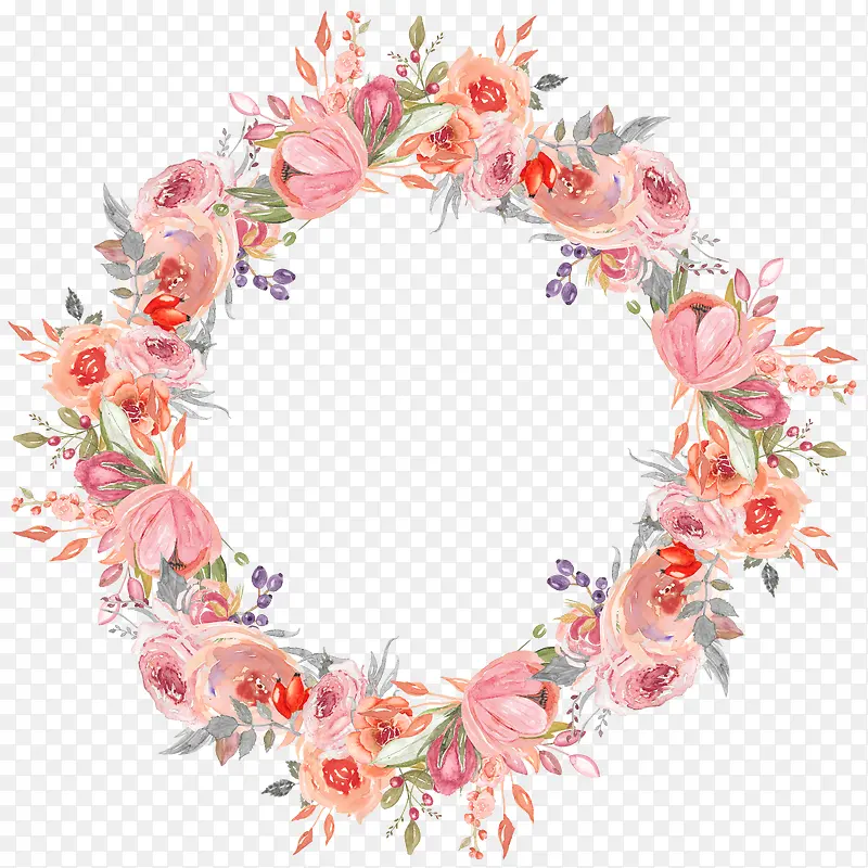 手绘花环