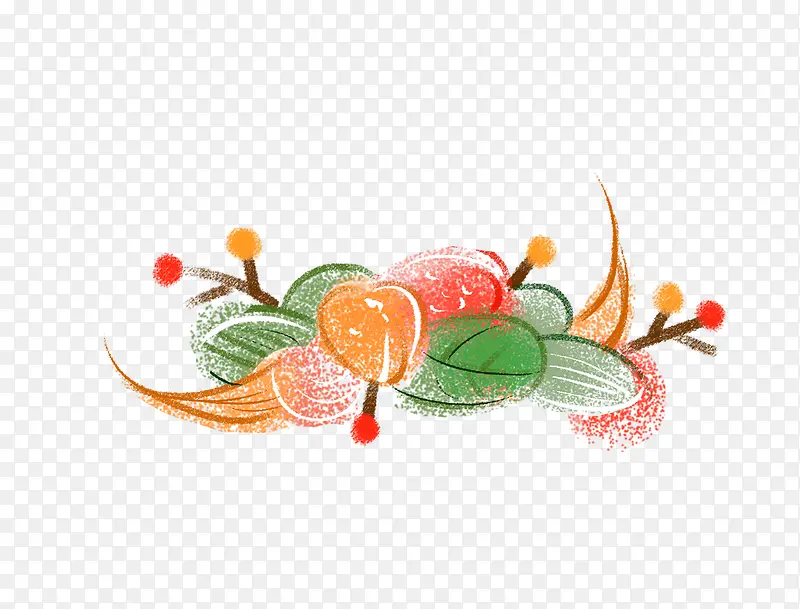 水彩花环装饰图案
