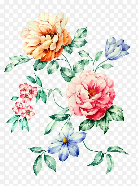 彩绘艺术花朵植物