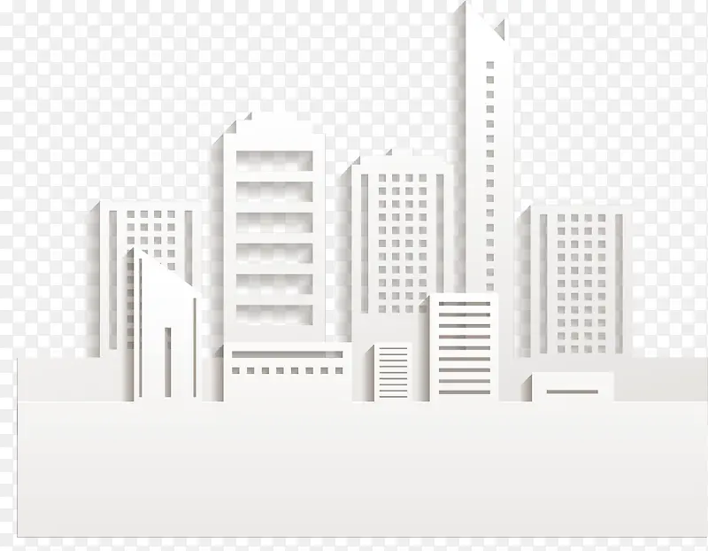 剪纸建筑城市矢量插画素材
