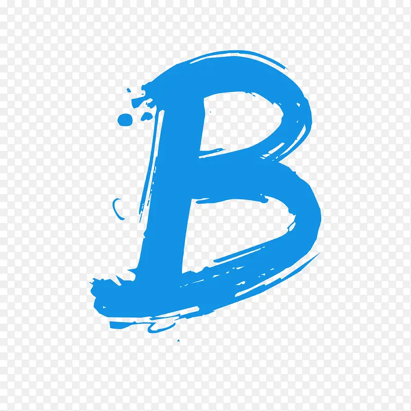 蓝色英文大写字母B