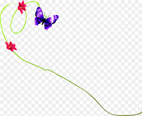 春天紫色蝴蝶装饰