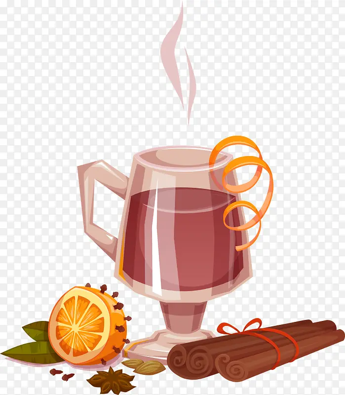 矢量手绘下午茶