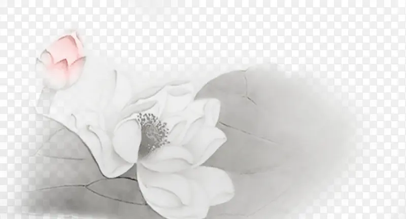 古典水墨莲花创意