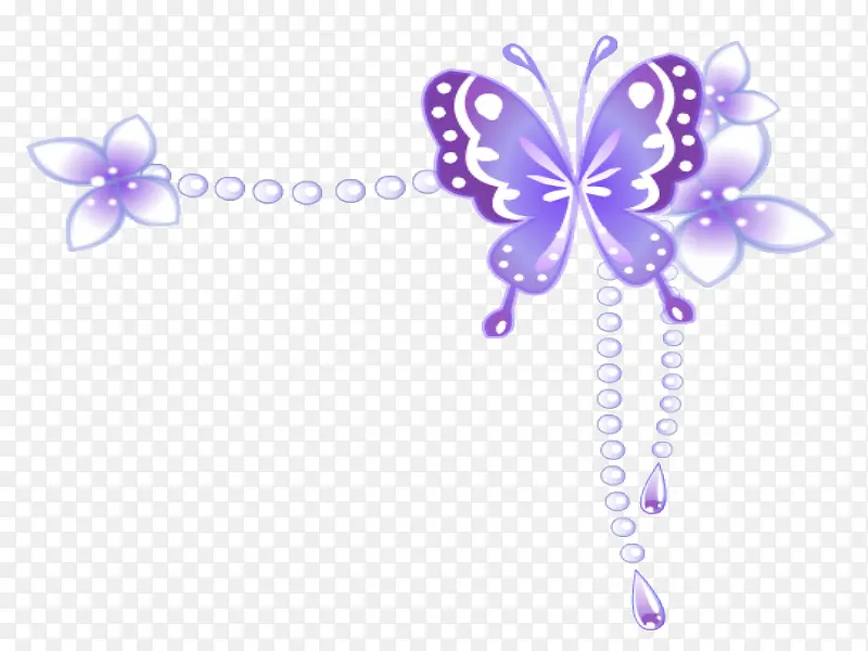 紫色蝴蝶装饰莲
