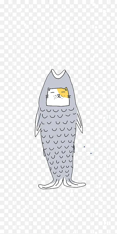 卡通小鱼猫