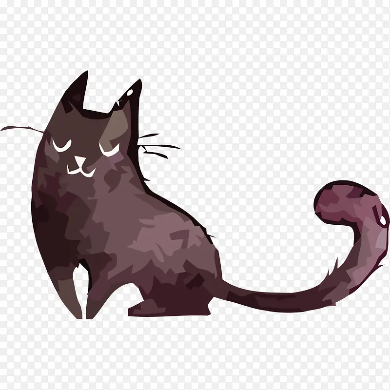 矢量水彩手绘猫咪素材