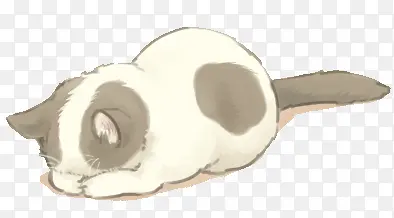 水彩手绘猫咪图案