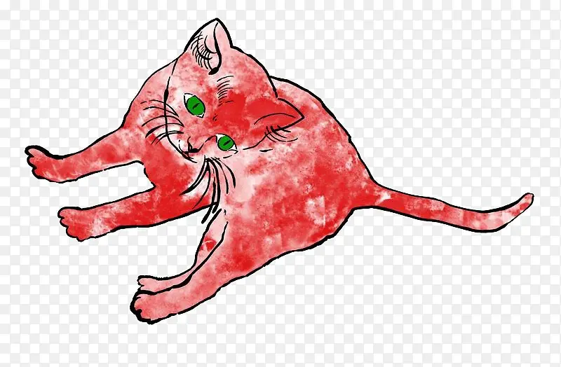 水彩手绘猫咪