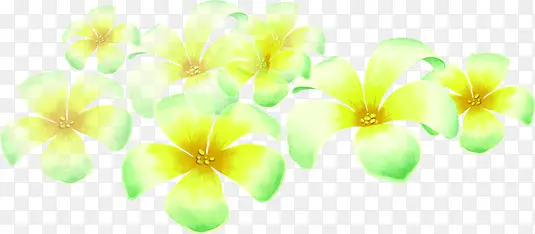 清新黄绿色花纹装饰装饰