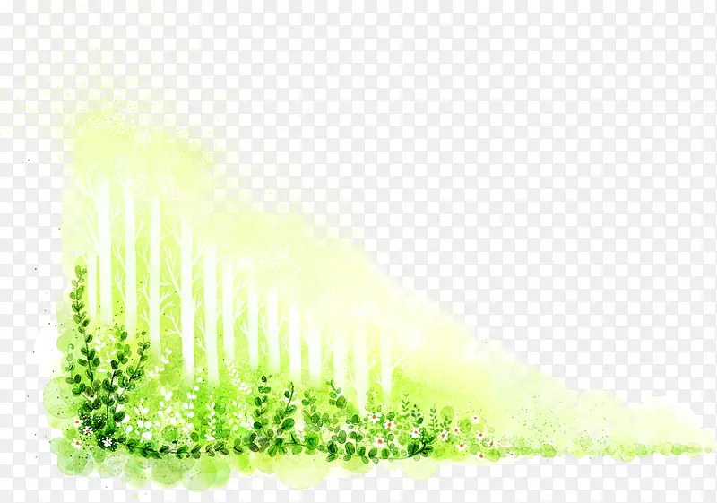 绿色清新夏季植物装饰