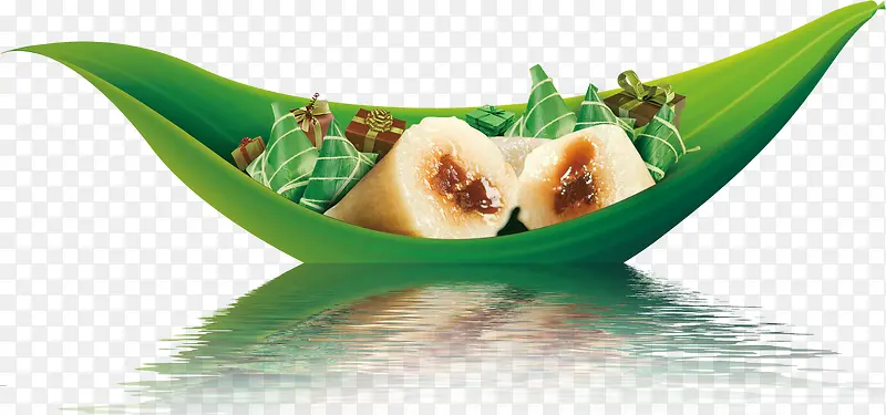 绿色清新粽子食物