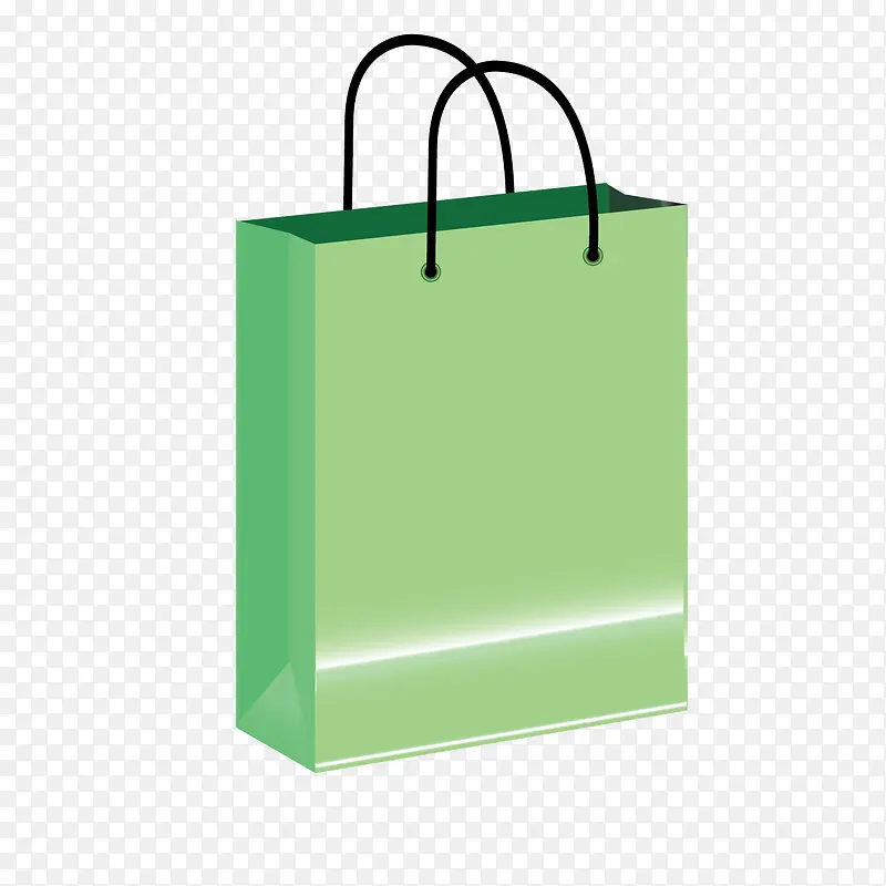 矢量绿色购物袋