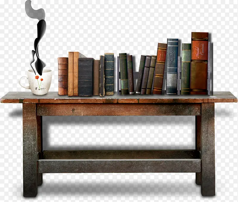 木质书桌书籍