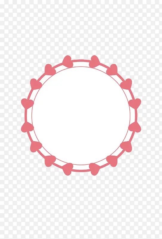 粉色心形圆相框
